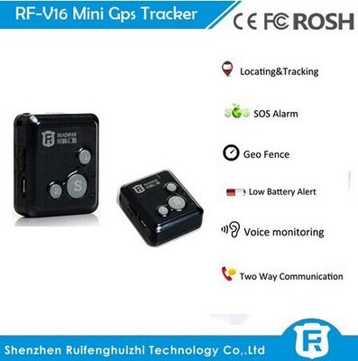 Mini gps tracker keychain for prisoner senior cell phone sos panic button rf-v16