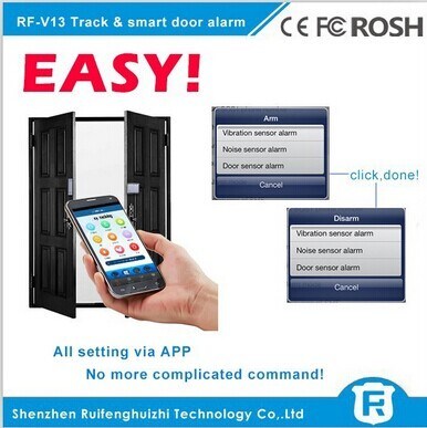 Wireless touch sensor door handle alarm gsm smart door alarm rf-v13